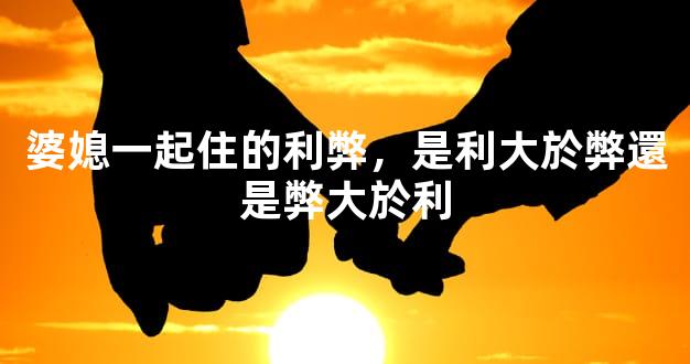 婆媳一起住的利弊，是利大於弊還是弊大於利