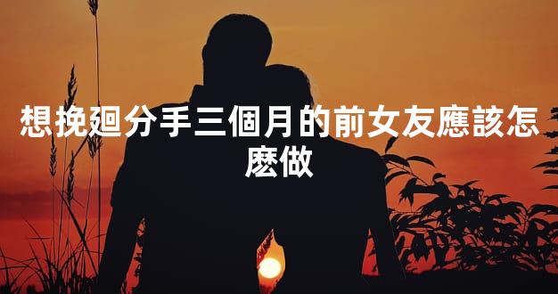 想挽廻分手三個月的前女友應該怎麽做