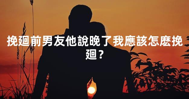 挽廻前男友他說晚了我應該怎麽挽廻？