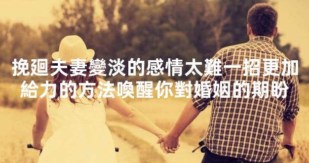 挽廻夫妻變淡的感情太難一招更加給力的方法喚醒你對婚姻的期盼